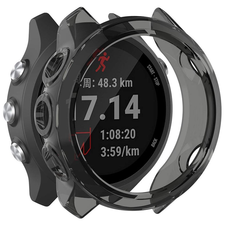 Disscool Silicone Case for Garmin Forerunner 245/245M, Soft Anti Drop TPU Protective Cover Garmin Forerunner 245/245M(TPU Black) - Image 1